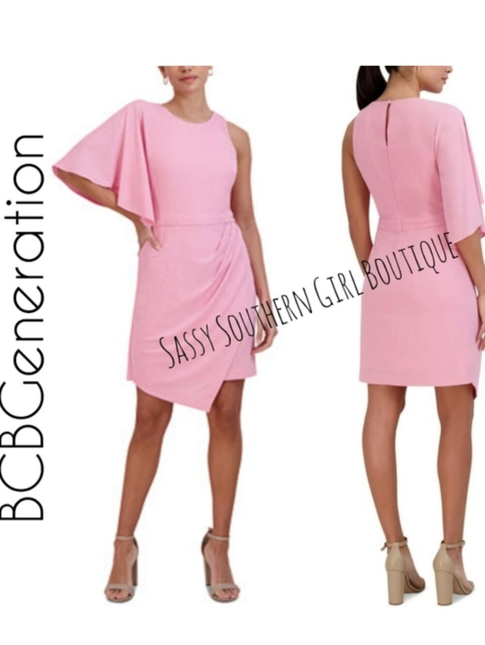 🆕⭐ BCBGeneration pink one shoulder mini dress